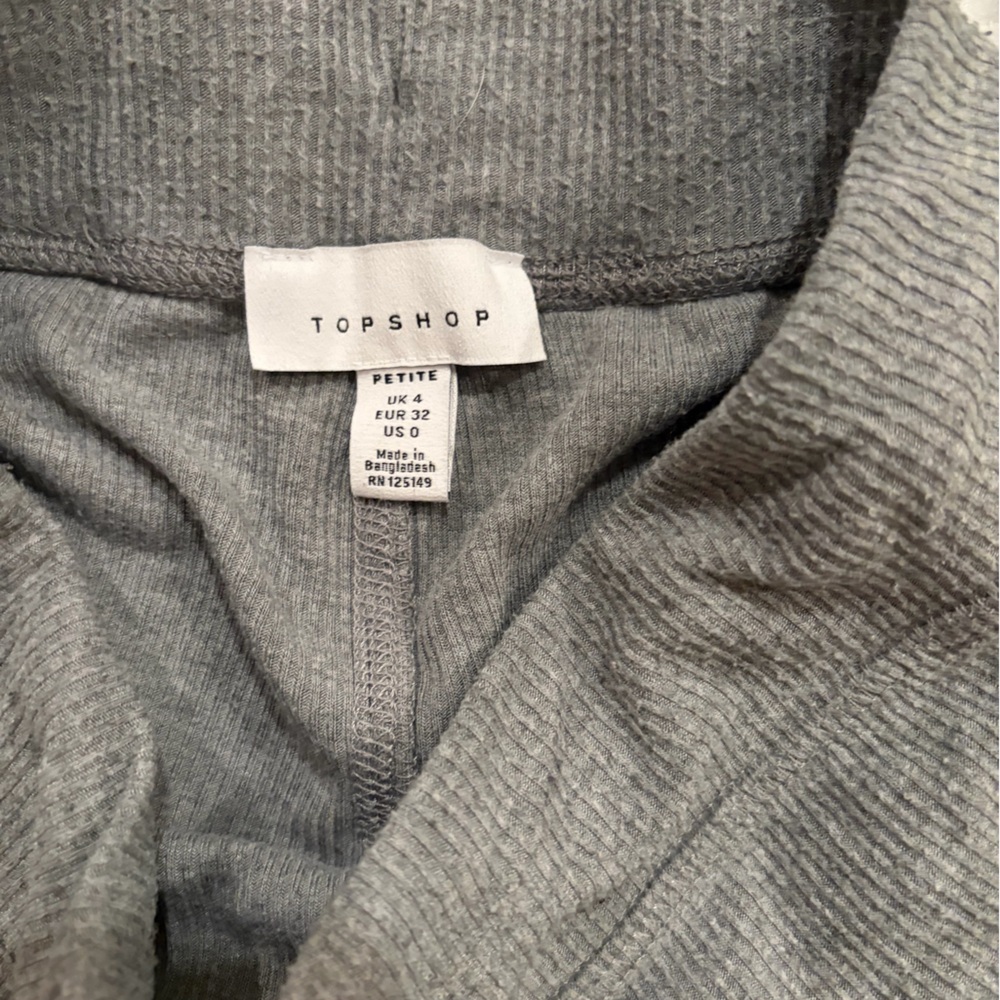 Topshop Petite Ribbed Light Gray Sweat pants